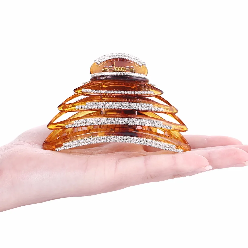 Модные женские большие Когти для волос женщин черные/коричневые шпильки