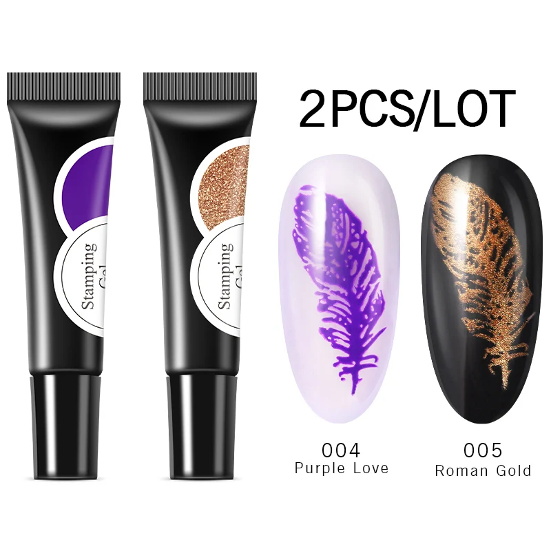 2PCS Гель-лак для ногтей Azure beauty, Перманентный УФ-лак для ногтей, Гибридный СВЕТОДИОДНЫЙ Гель-лак, сделай сам, тиснение, узор, Гель-лак для ногтей - Цвет: 2PCS