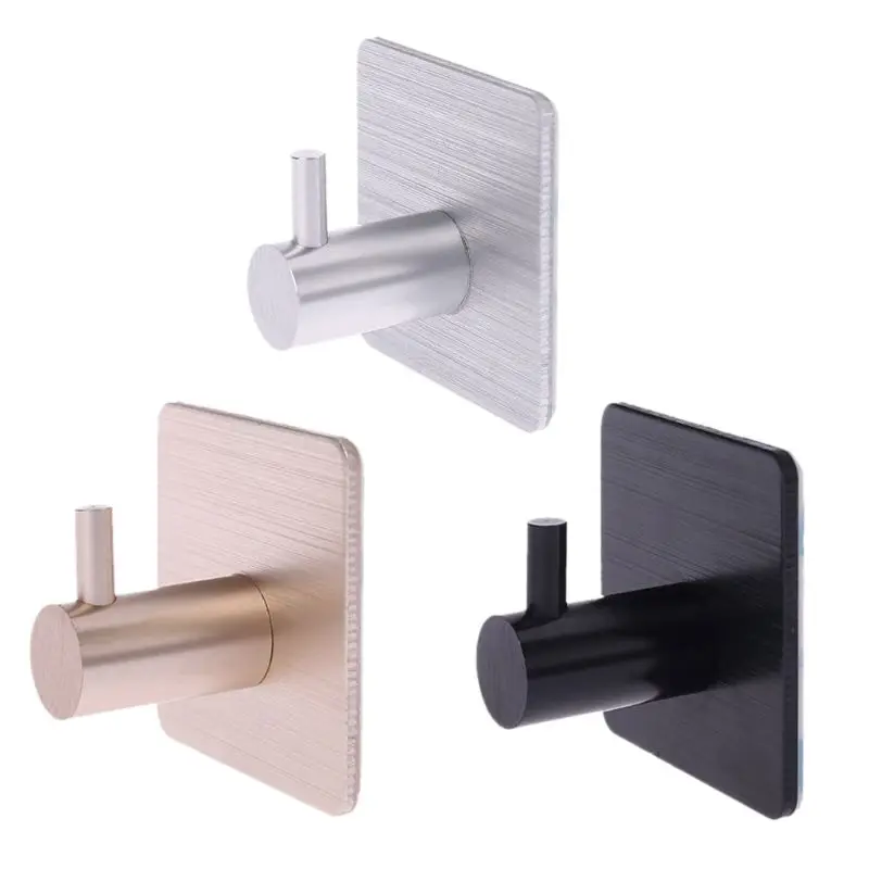 

Self Adhesive Home Kitchen Wall Door Hook Key Rack Kitchen Towel Hanger Aluminum