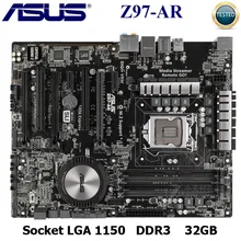 Used Asus Z97-AR Motherboard Intel Z97 Core i7/i5/i3 LGA1150 DDR3 32GB Original Desktop Z97 Mainbaord PCI-E 3.0 Z97-AR 1150 ATX