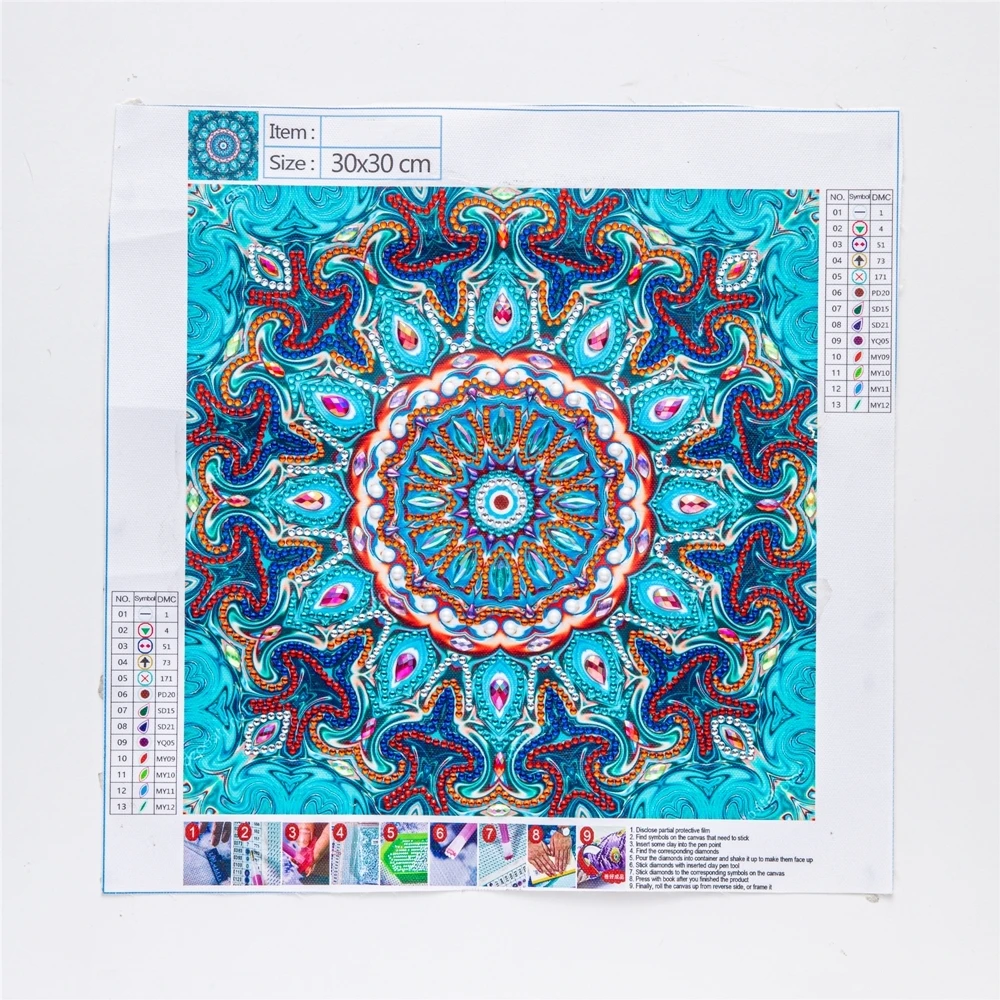 Холст с цветочным принтом Мандала 11CT Набор для вышивки крестом DMC нитки шитья
