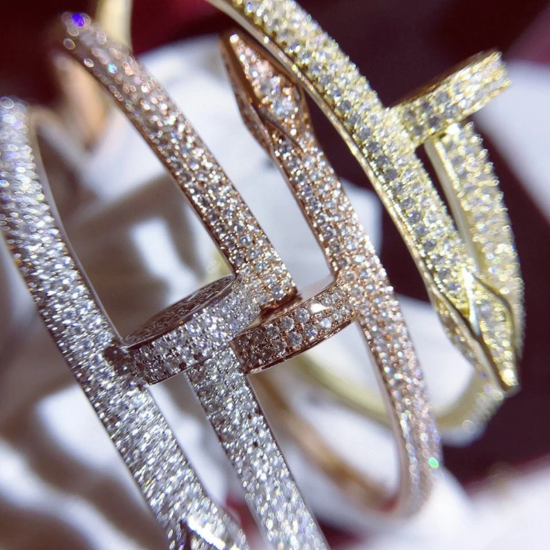 

925 Sterling Silver 1:1 Making Full Diamond Bracelet Luxury Brand Temperament All Match Valentine's Day Women's Anniversary Gift