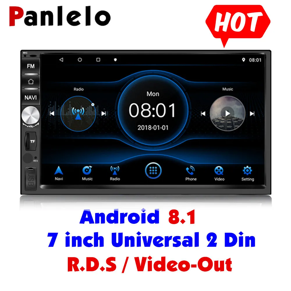 Panlelo 2 Din Android 8 1 Автомобильный плеер 7 дюймов 1080P GPS Навигация Аудио Радио