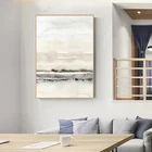 Настенная картина в китайском стиле с изображением бежевого и серого пейзажа, современная абстрактная картина, картина, винтажный домашний декор, принты на холсте