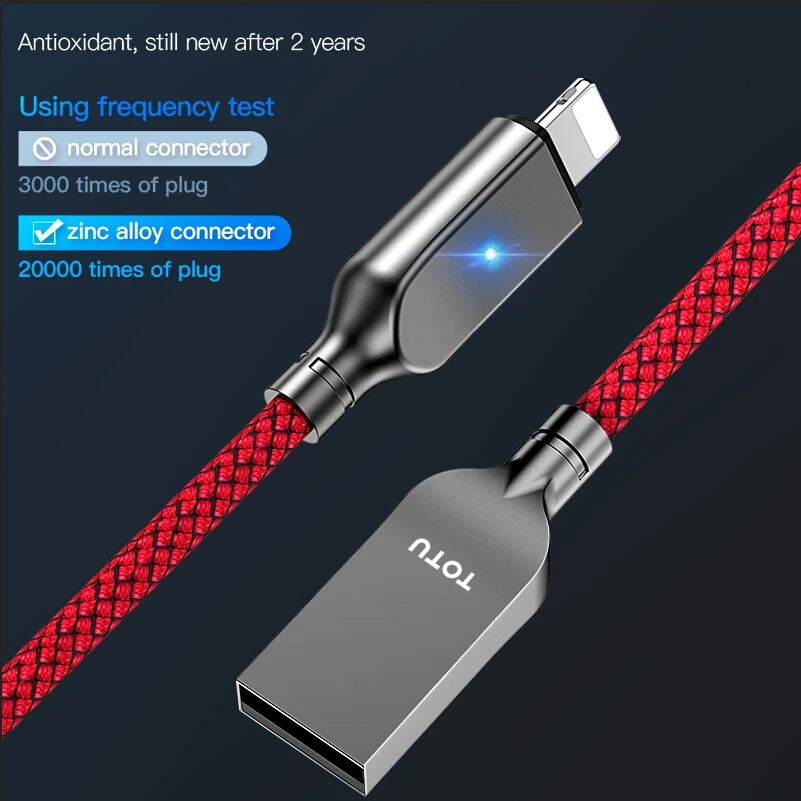 TOTU, популярный интеллектуальный usb-кабель для быстрой зарядки и отключения питания для Iphone Xs Max, зарядный кабель для Iphone X, 8, 7, 6 Plus, зарядное устройство