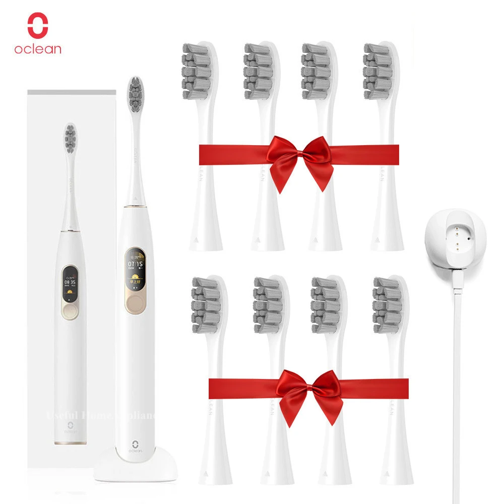 Xiaomi Mijia Oclean X sonic электрическая зубная щетка+ 8 шт. головок обновленная Водонепроницаемая ультра звуковая автоматическая зубная щетка с зарядкой от USB