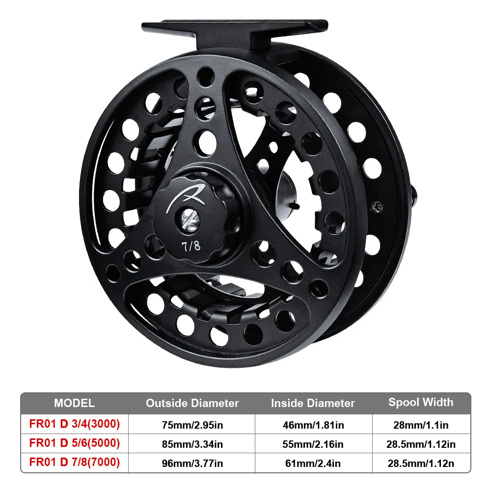 

Fly Fishing Wheel 5/6-7/8 WT Fly Fishing Reel Aluminum Fly Reel CNC Machine Cut Large Arbor Die Casting Fishing Reel Accessories