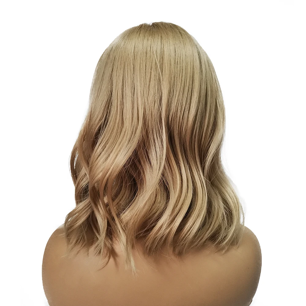 Женские синтетические парики средней длины милые розовые с волнистыми волосами