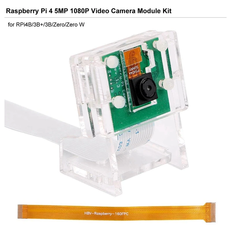 Модуль камеры 5MP веб-камера видео 1080P + прозрачный держатель для Raspberry Pi 4/3B +/ 3B/2B/Zero |