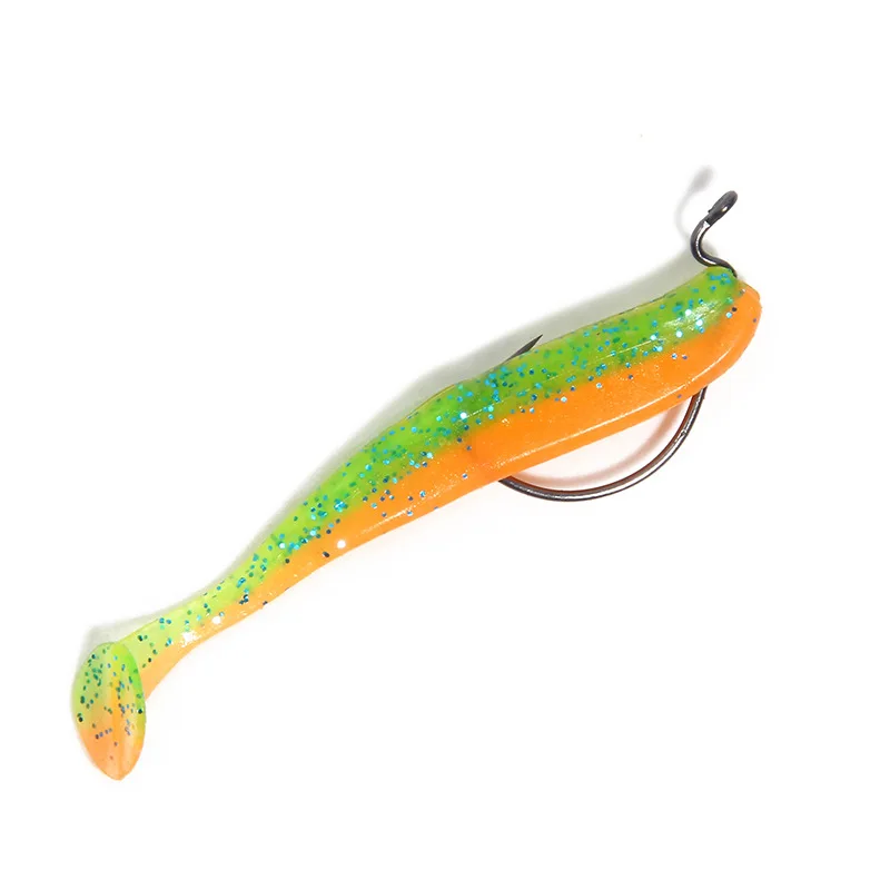 10 Pcs Soft Bait Fishing Lure T tail Topwater 1.8g/6.5cm Silicone 12 Colors soft Artificial Lure Perch Bass Fishing Tackle