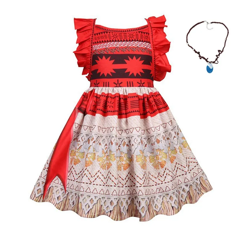 Moana Dress I set INLOVILL Moana Adventure/наряд для девочек; Летнее нарядное платье Vaiana; детская одежда для дня рождения; комплект с платьем принцессы - Цвет: Moana Dress I set