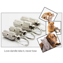 1pc Pet Loss-preventing Dog Cat ID Tags Dog Collar Pet Identity Card Pet Label Holder Pet Supplies Silver Storage Capsule