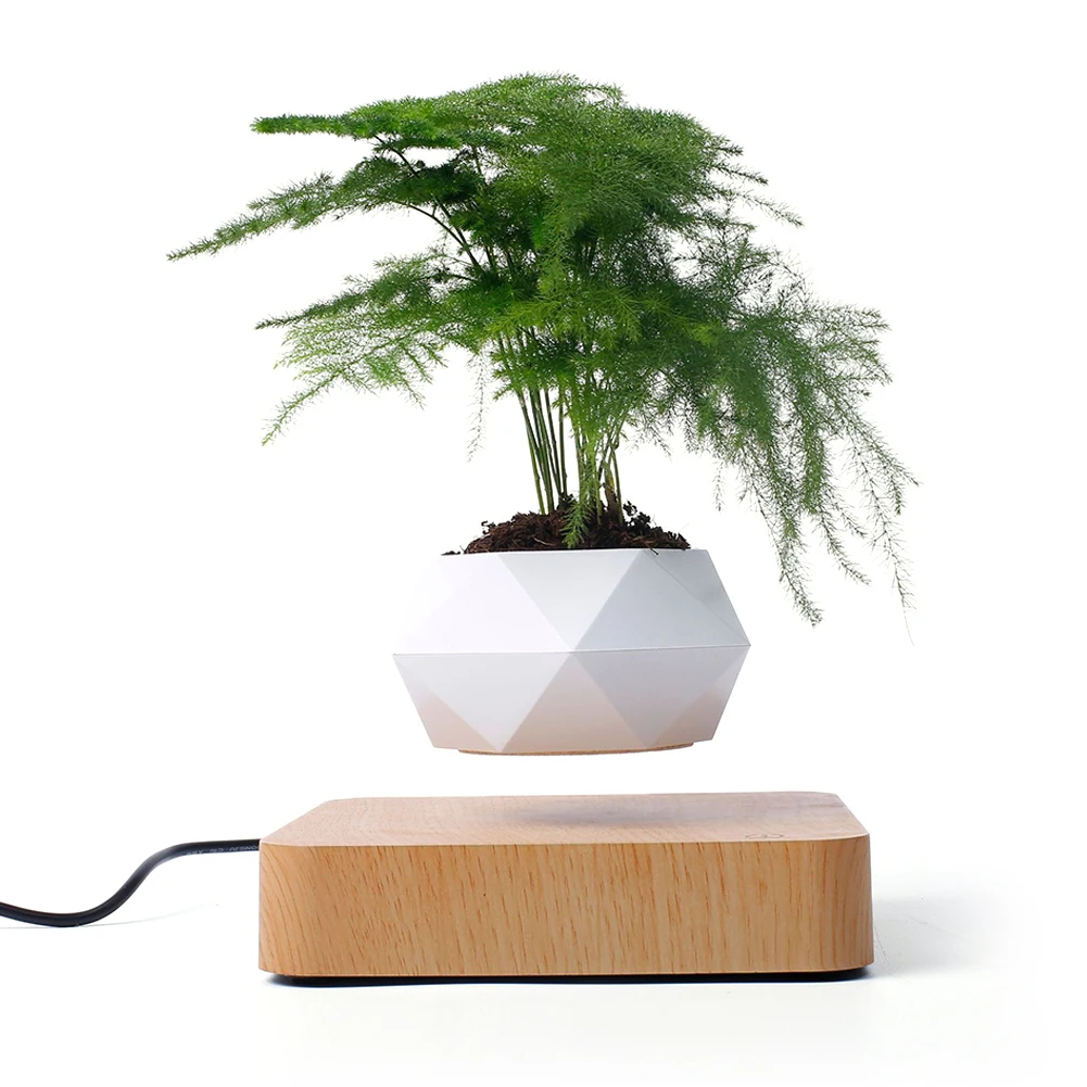 

Magnetic suspension flower pot Levitating Air Bonsai Pot plant pot succulent pot patio decoration Desktop Flower/Green Plant