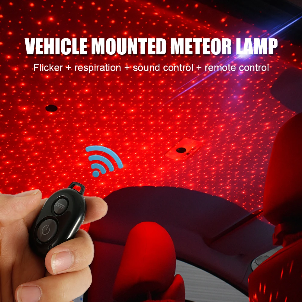 Автомобильная атмосферная окружающая звезда света RGB Красочная музыкальная