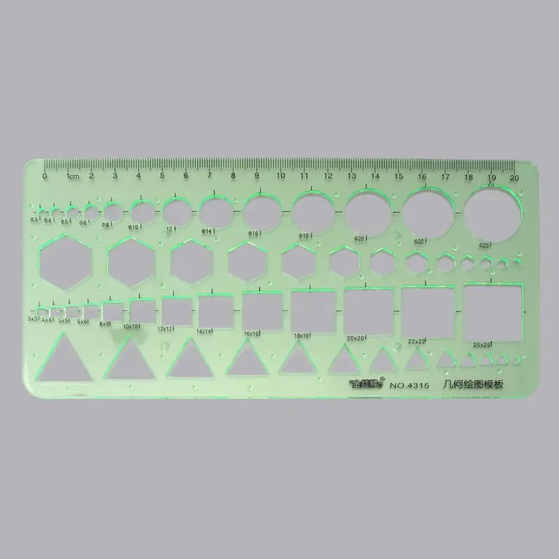 6 шт. шаблоны для рисования, мерные пластиковые геометрические украшения, зеленый линейки от AliExpress WW
