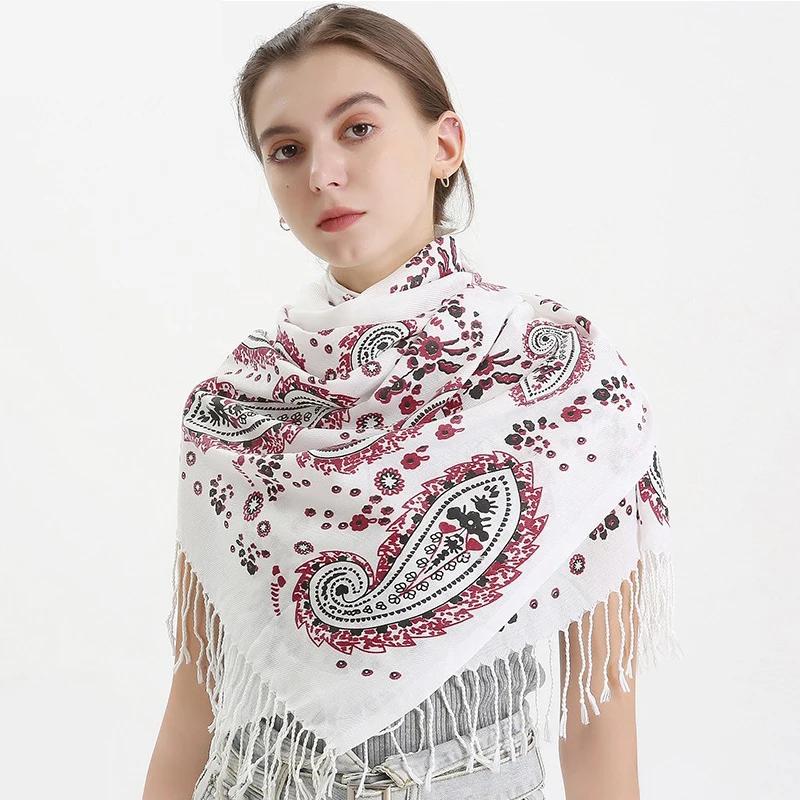 

Весенне-зимний теплый женский шарф, роскошный бренд, хлопковые шарфы с принтом, шали, дамские пашмины, обертывание, хиджаб, шарфы, одеяло, теп...