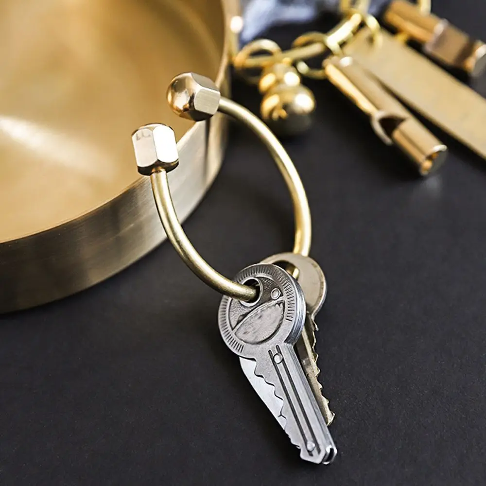 Латунный брелок портативный Уникальный Бриллиант линейка со свистком с