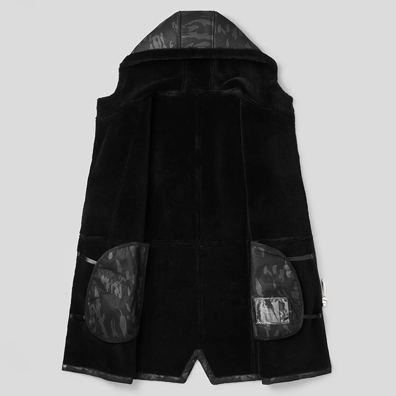 DK новинка с капюшоном тонкая длинная шуба мужская зимняя утолщенная натуральная