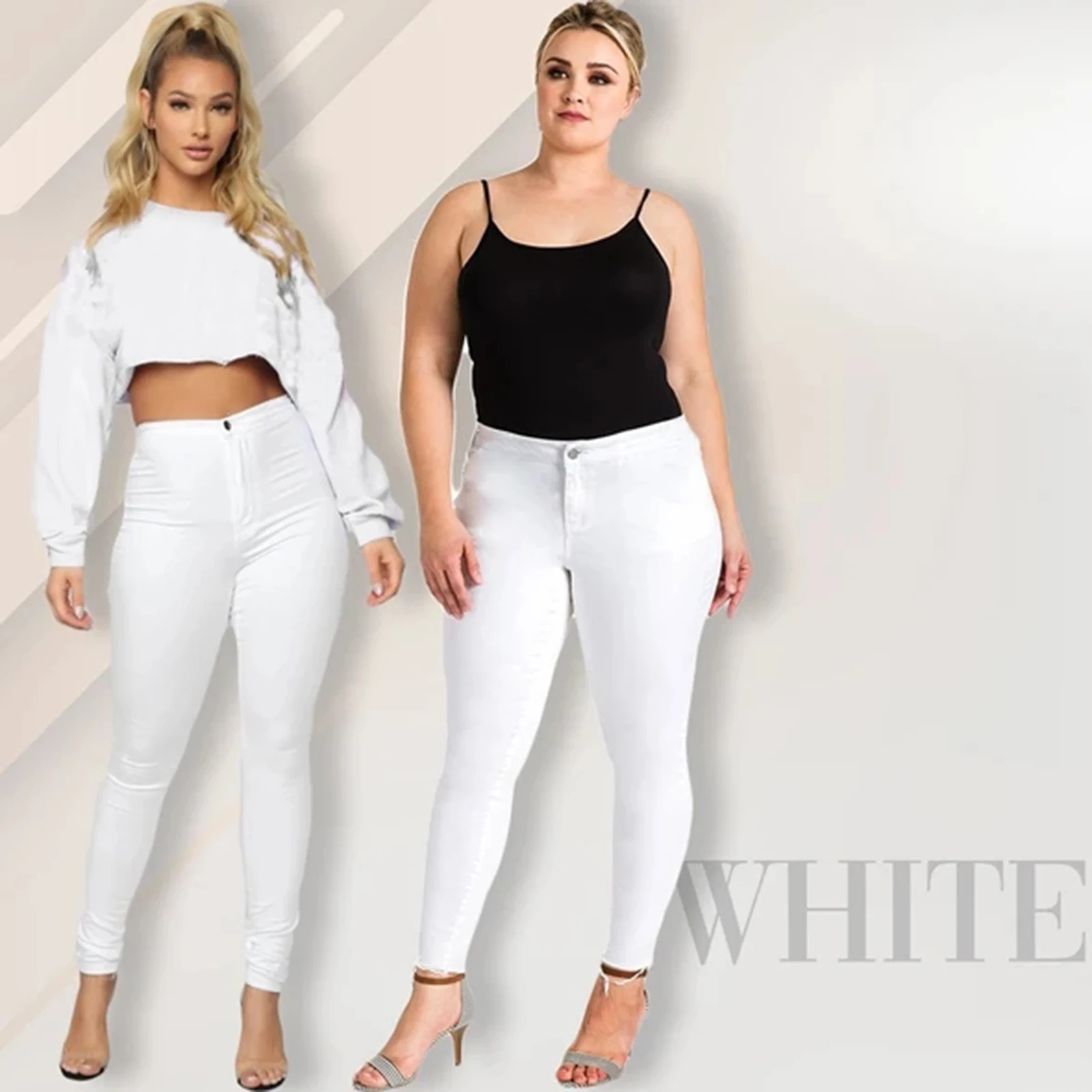 

High Waist Tummy Booty Slimming Butt Lift Plus-Size Denim Jeans Women TC21