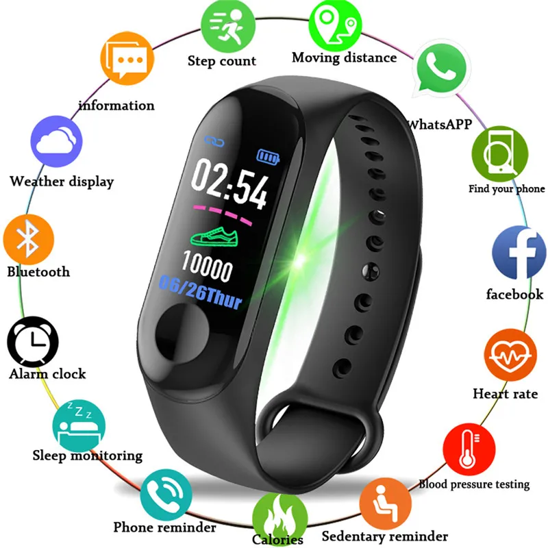

M3 Smart Band Bracelet Heart Rate Watch Activity Fitness Tracker pulseira Relógios reloj inteligente