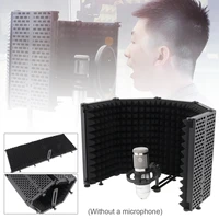 plastic microphone isolation shield 5 panel wind screen 38 and 58 threaded high density absorbing foam live broadcast