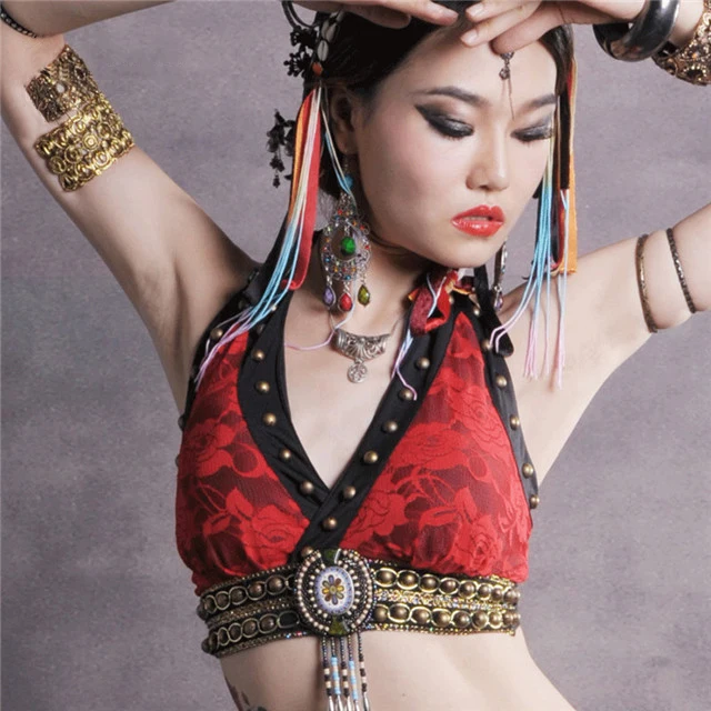 Костюм для танца живота 3 шт. платок на бедрах бюстгальтер с кисточками и бусинами