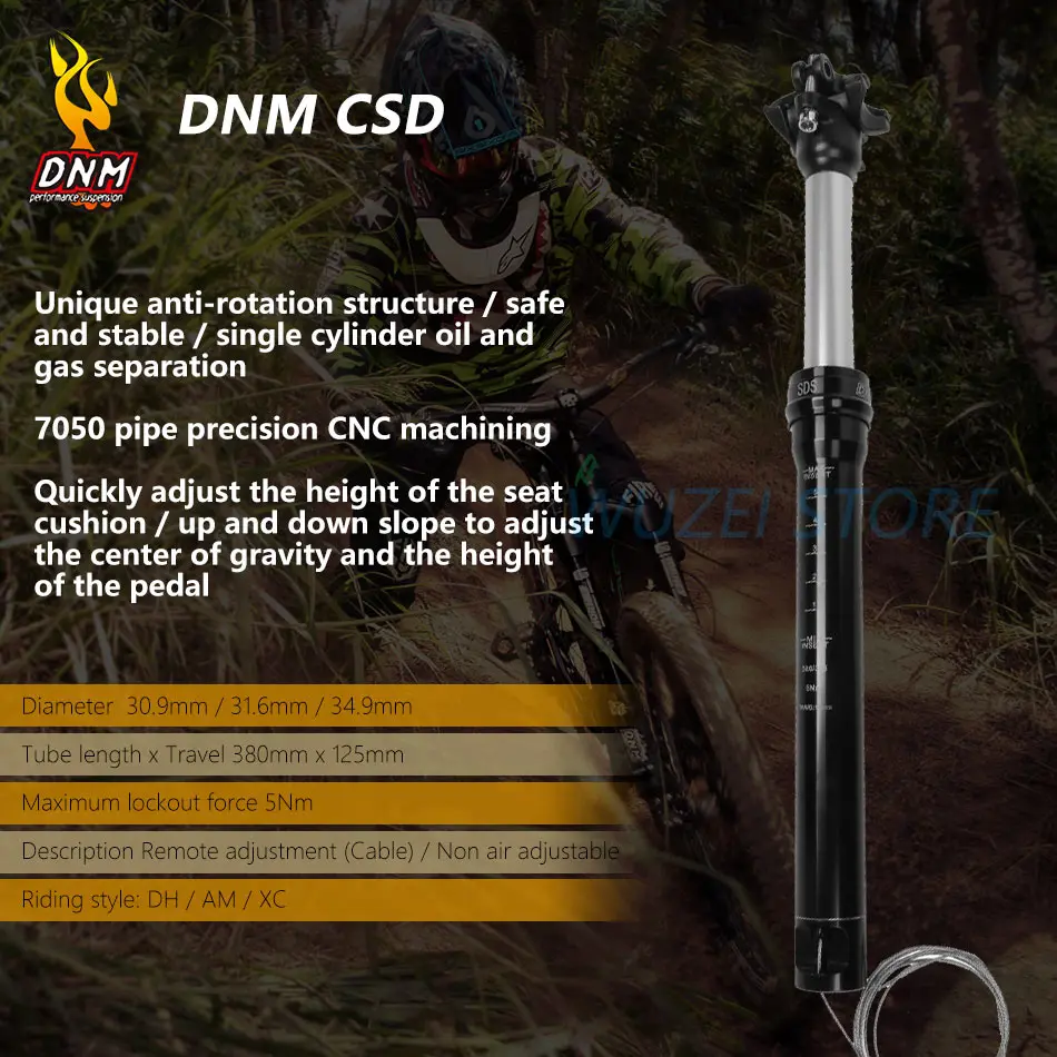 

DNM height adjustable dropper contribution dropper 30.9 / 31.6 / 34.9mm air pressure adjustment lift seat post 380mm x 125mm for