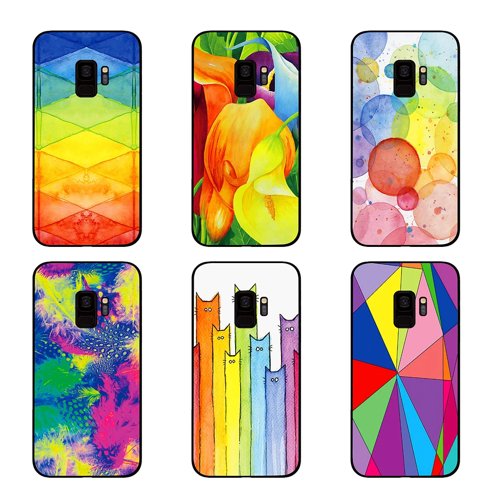 Чехол с абстрактным радужным акварельным узором для Samsung Galaxy A10 A20 A30 A40 A50 A60 A70 A80 A11