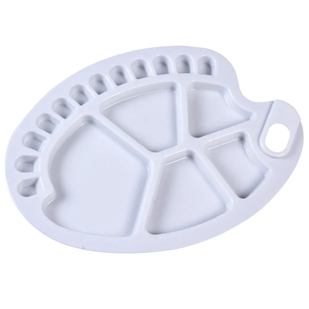

Drawing Art Watercolor Palette 17 Wells Mixing Painting Oil Tray Plastic Oval