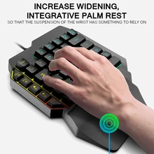 New Fast Operation One-Handed Mechanical Gaming Keyboard 39 Keys Switch LED Backlight Mini Keypad For Mobile Game