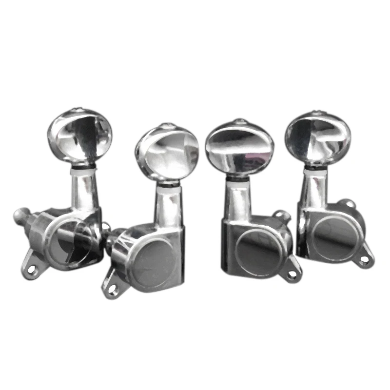 

4Pcs Enclosed Ukulele Tuning Pegs Tuners Nickel Head 2R2L For Ukulele