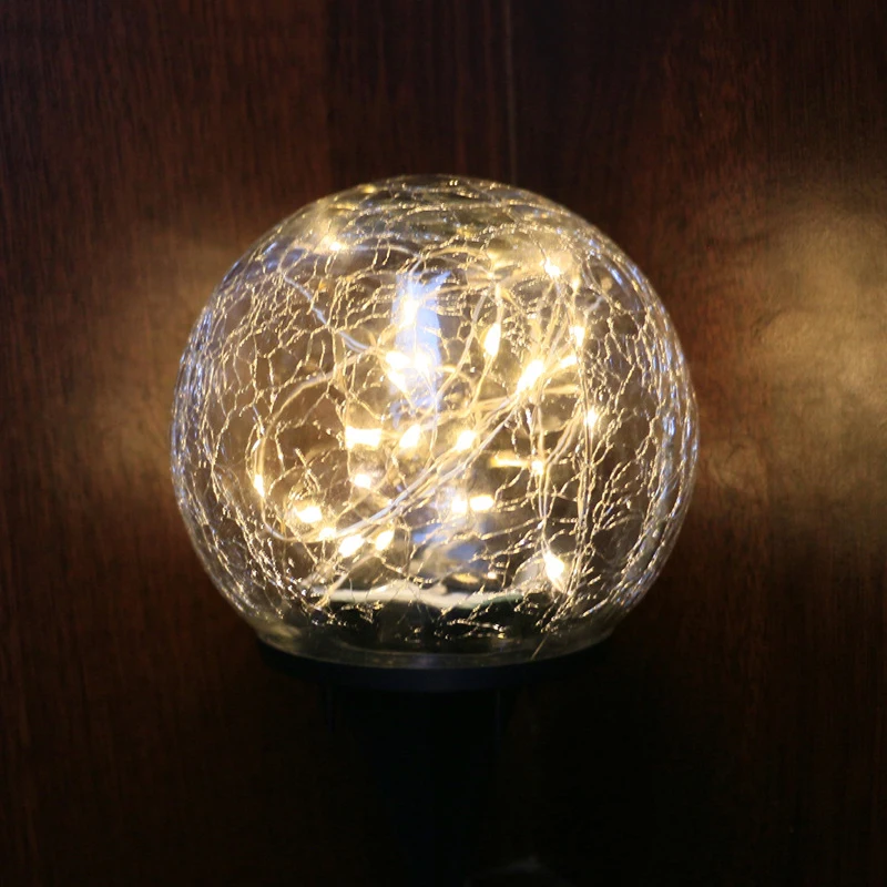 

Outdoor Solar Courtyard Light Cracked Glass Ball Buried Light Garden Courtyard Decorative Led Lawn Lamps Solar Light