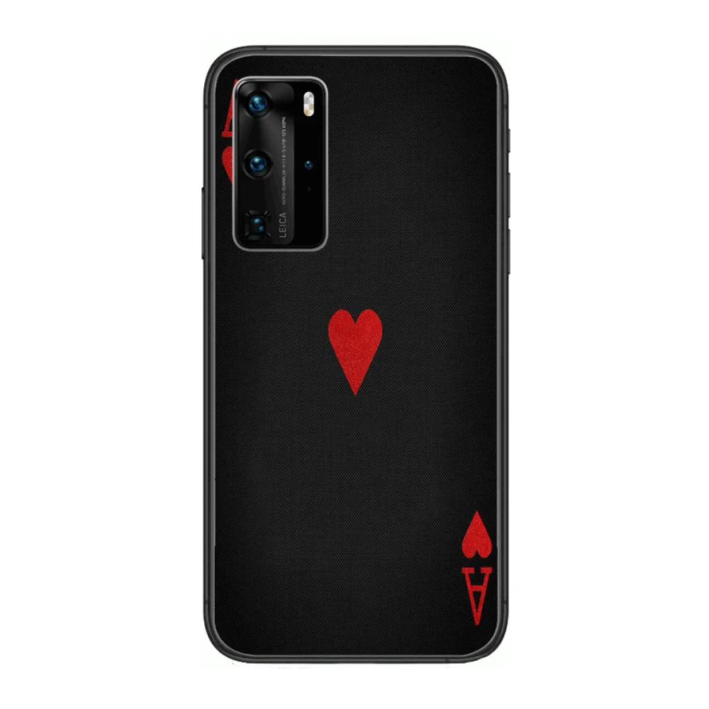 

Poker Personality Phone Case For Huawei P 40 30 20 10 Lite Smart Z Pro Black Etui Coque Painting Hoesjes comic fashion