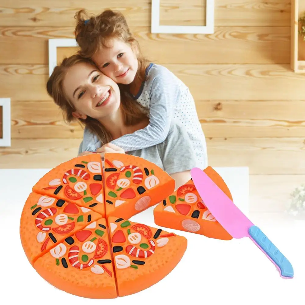 

6pcs Newborn Boys Girls Kitchen Pretend Play Toy Food Simulation Pizza Cutting Kitchen Toys for Children Education Toys Set