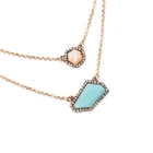 Двухслойное ожерелье с подвеской геометрической формы, Очаровательная Женская цепочка из натурального камня для свитера, модное женское украшение для вечеринки