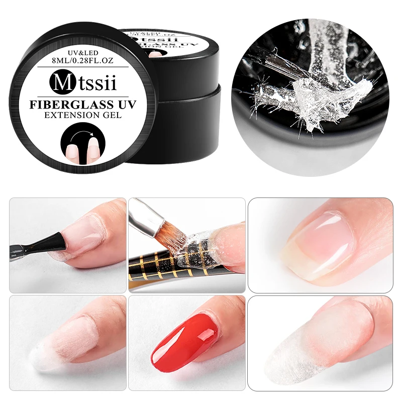 Mtssii Стекловолоконный удлиняющий УФ Гель лак для наращивания ногтей отмачиваемый