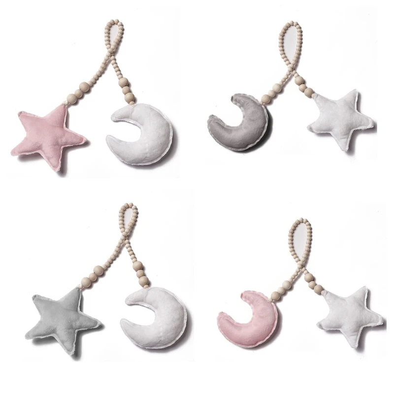 

W3JF Home Луна Звезда деревянные бусины для детской комнаты для добавления комфортного ощущения