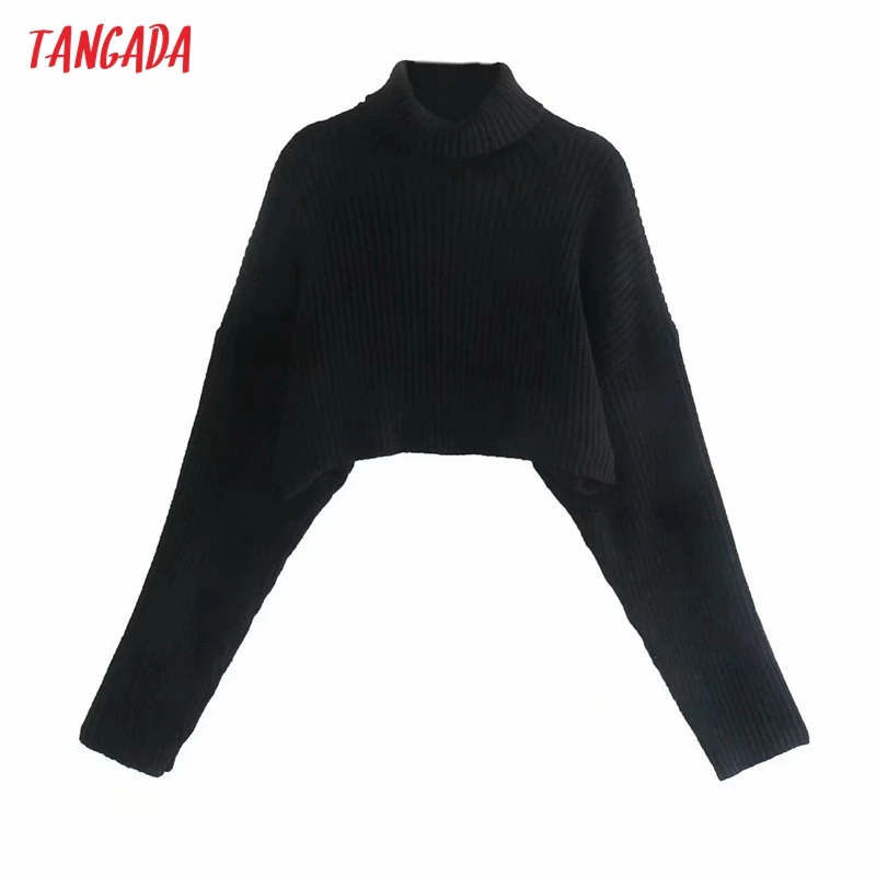 

Женский укороченный свитер-водолазка Tangada, винтажный ТРИКОТАЖНЫЙ КОРОТКИЙ джемпер, модель 3H831, 2021