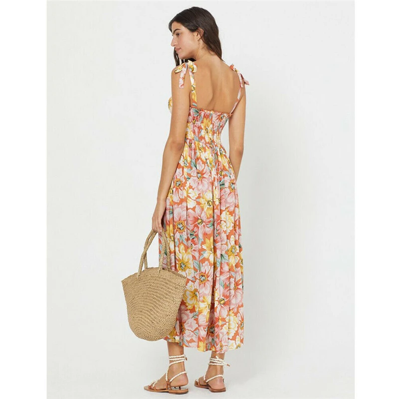 

New Fashion Sexy Women Summer Floral Maxi Dress Ladies Strappy Style Holiday Party Summer Sundress