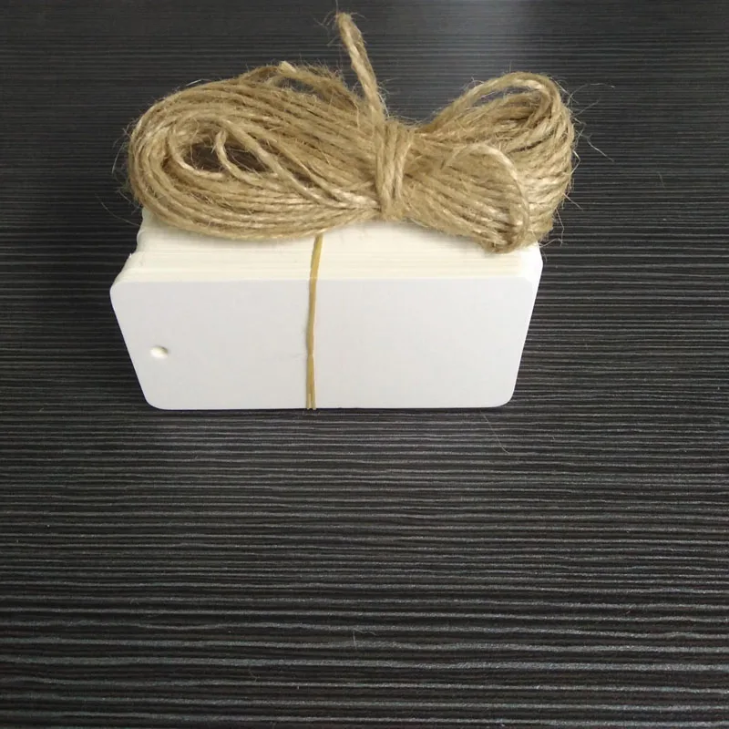 Wholesale 100Pcs Red White Black Kraft Paper Tags Luggage Wedding Note Label With Jute String DIY BlankTravel Gift HangingTag | Украшения и