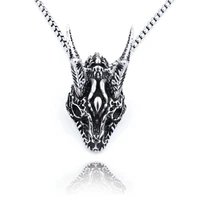 european and american new personalized retro warcraft sheep head mens titanium steel alloy necklace