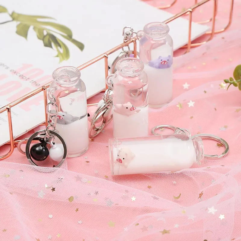 Милый молочный брелок на ключи в форме поросенка автомобиль плавающий