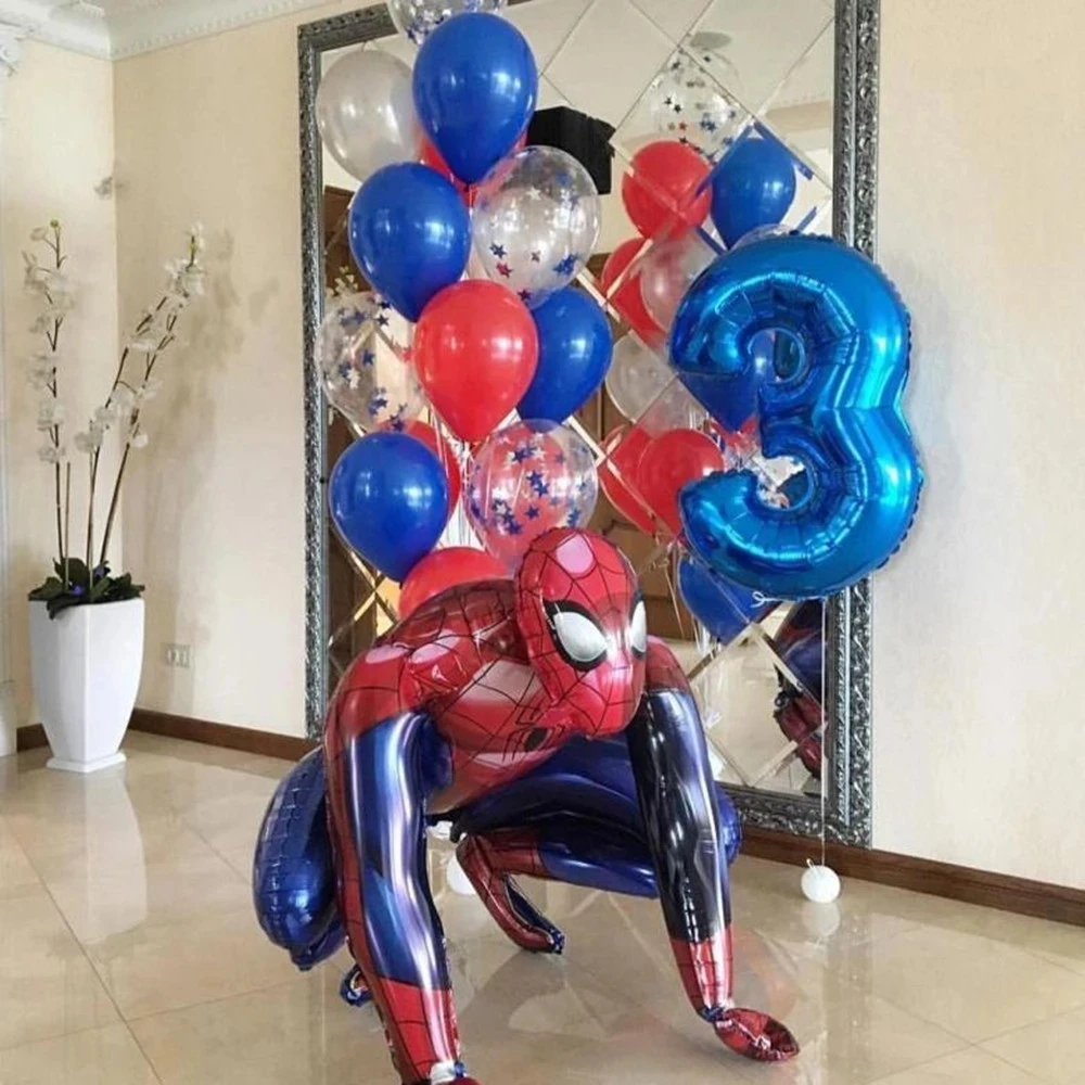 

1set 3D Cartoon Spiderman Iron Man Hero Aluminum Foil Balloons Birthday Theme Party Decoration Baby Shower Supplies Air Globos