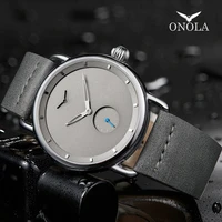 casual watch men brand onola quartz wristwatch simple waterpoor leather man watch luxury watches