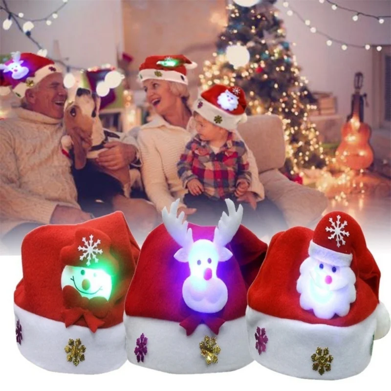 

LED Light Up Christmas Hat Glow Party Headwear Decoration Supplies#1#1