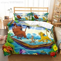 new lion king simba bedding set cartoon character printed duvet cover set children bed linen twin full queen king size gifts