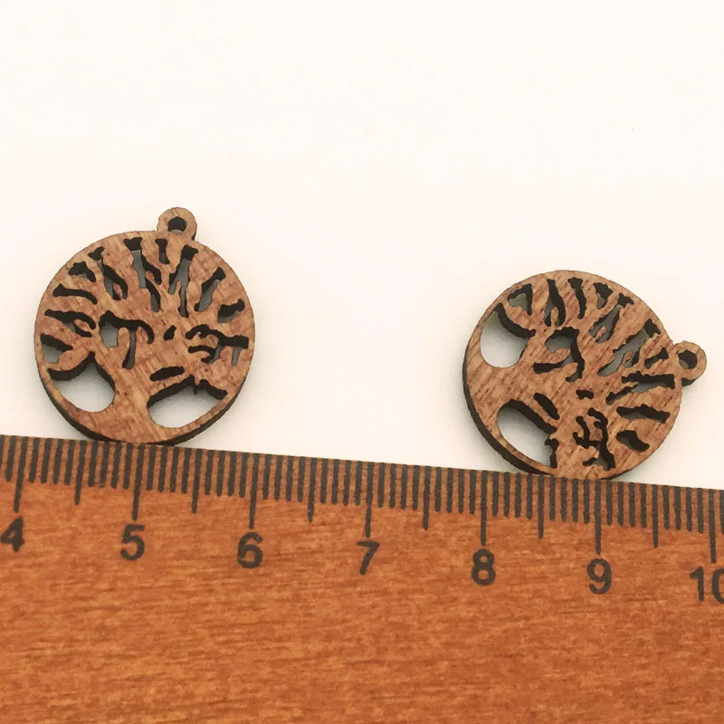 

20PCS/Lot New Wooden Christmas Tree Crafts For DIY Art Craft Christmas Pendant Scrapbooking Embellishments 20mm WD0286