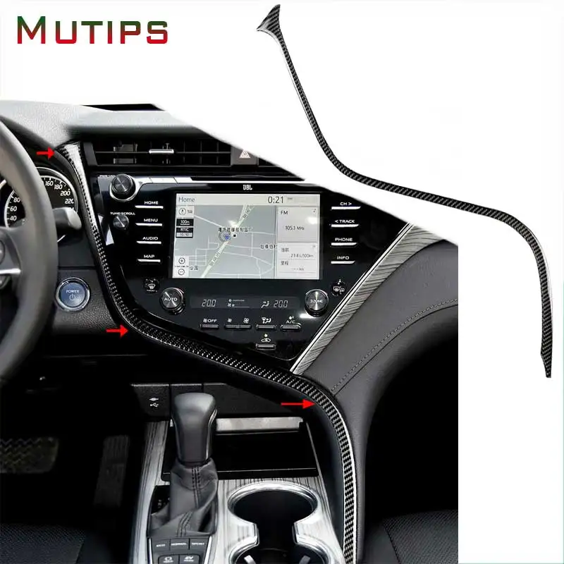 

Мульти для Toyota Camry 2018 2019 2020 углеродное волокно, Центральная крышка автомобильной консоли, отделочная полоса, наклейка, приборная панель, акс...