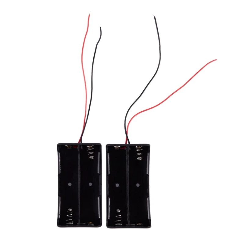2 шт. Черный 2x18650 3 7 V Батарея держатель Чехол Коробка w проволочные выводы |
