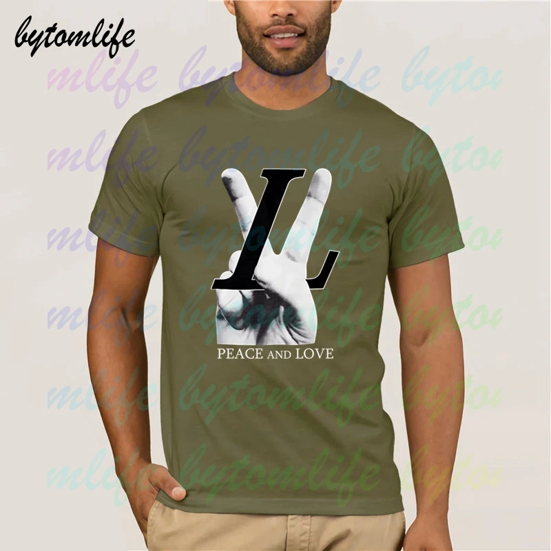 New Novelty 2020 Punk Unisex Fashion T Shirt 3d Peace And Love Louis V T-shirt Hip Hop Skateboard Street Cotton T-shirts Tee Top | Мужская